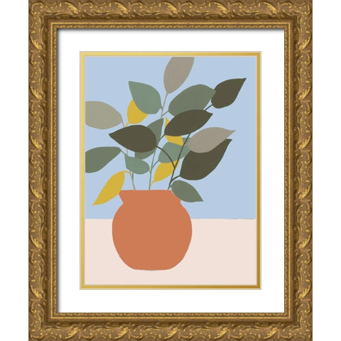 Ordinary Houseplant II Gold Ornate Wood Framed Art Print with Double Matting by Moore, Regina