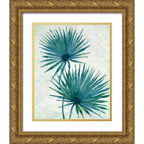 Palm Leaves I Gold Ornate Wood Framed Art Print with Double Matting by OToole, Tim