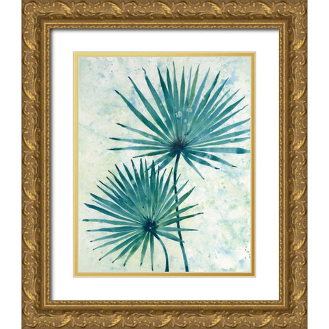 Palm Leaves II Gold Ornate Wood Framed Art Print with Double Matting by OToole, Tim