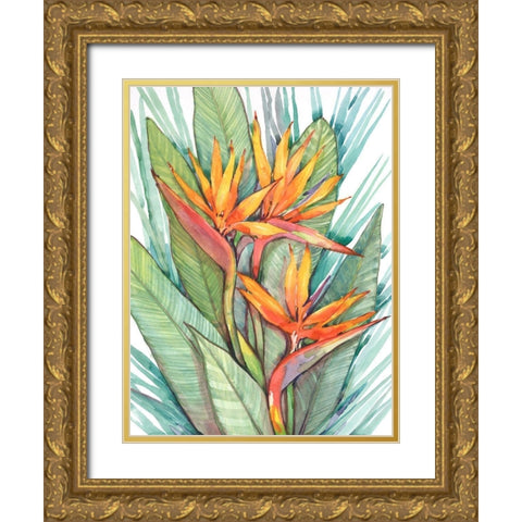 Tropical Botanical Paradise II Gold Ornate Wood Framed Art Print with Double Matting by OToole, Tim