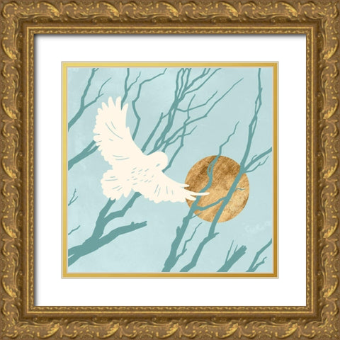 Silent Hunter IV Gold Ornate Wood Framed Art Print with Double Matting by Green, Jacob