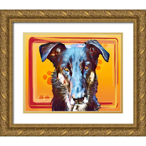 Pop Dog I Gold Ornate Wood Framed Art Print with Double Matting by Curinga, Kim