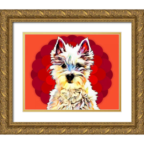 Pop Dog II Gold Ornate Wood Framed Art Print with Double Matting by Curinga, Kim
