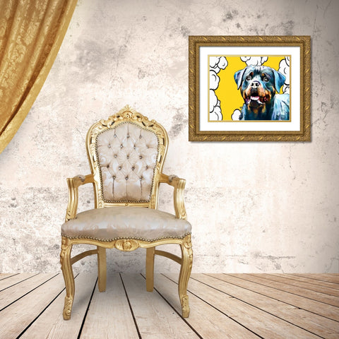 Pop Dog III Gold Ornate Wood Framed Art Print with Double Matting by Curinga, Kim