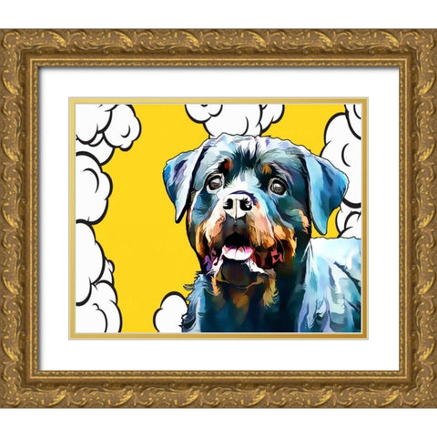 Pop Dog III Gold Ornate Wood Framed Art Print with Double Matting by Curinga, Kim