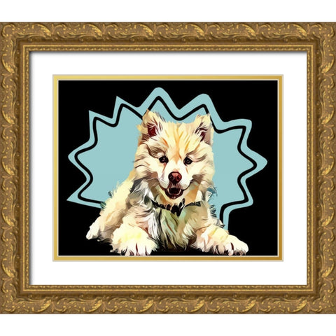 Pop Dog IV Gold Ornate Wood Framed Art Print with Double Matting by Curinga, Kim