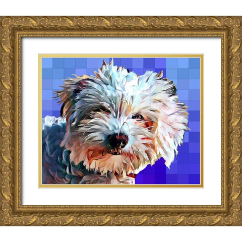 Pop Dog V Gold Ornate Wood Framed Art Print with Double Matting by Curinga, Kim