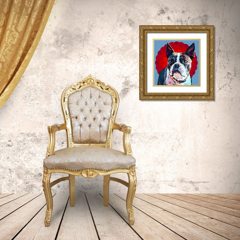 Pop Dog VII Gold Ornate Wood Framed Art Print with Double Matting by Curinga, Kim