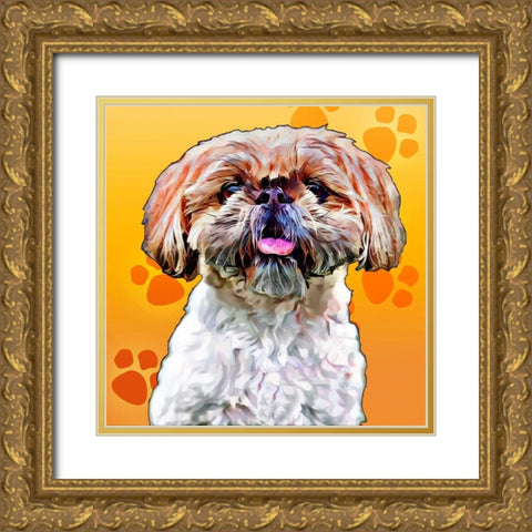 Pop Dog VIII Gold Ornate Wood Framed Art Print with Double Matting by Curinga, Kim