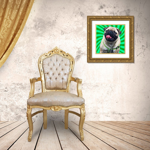 Pop Dog X Gold Ornate Wood Framed Art Print with Double Matting by Curinga, Kim