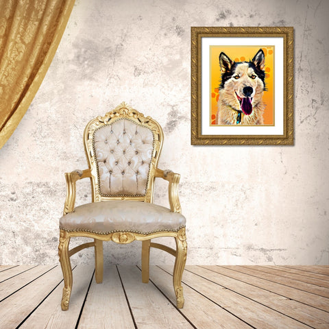 Pop Dog XIII Gold Ornate Wood Framed Art Print with Double Matting by Curinga, Kim