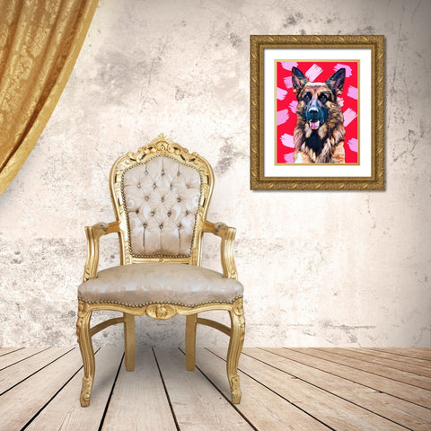 Pop Dog XIV Gold Ornate Wood Framed Art Print with Double Matting by Curinga, Kim