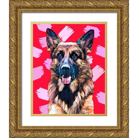 Pop Dog XIV Gold Ornate Wood Framed Art Print with Double Matting by Curinga, Kim