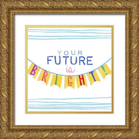 Shine Bright Graduate III Gold Ornate Wood Framed Art Print with Double Matting by Vess, June Erica