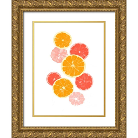 Festive Fruit I Gold Ornate Wood Framed Art Print with Double Matting by Caroline, Emma