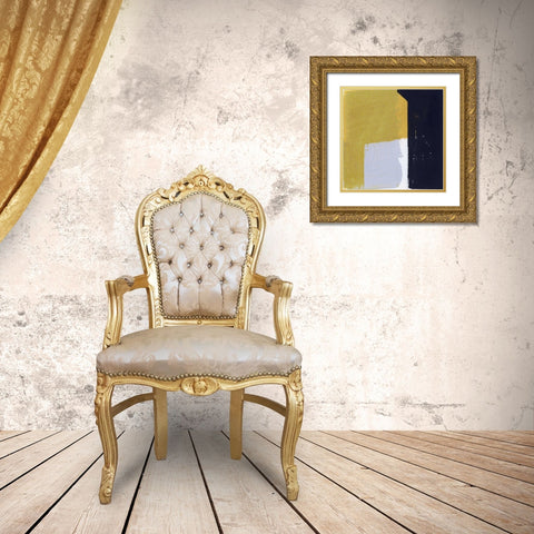 Black and Yellow I Gold Ornate Wood Framed Art Print with Double Matting by Bellissimo Art