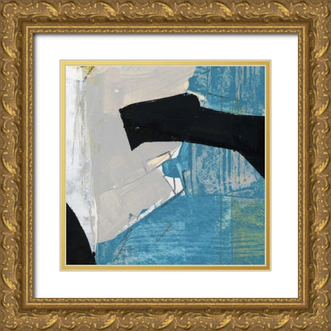 Blue and Black I Gold Ornate Wood Framed Art Print with Double Matting by Bellissimo Art