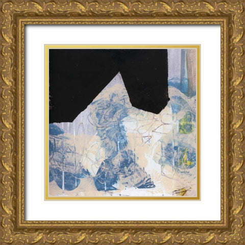 Blue and Black II Gold Ornate Wood Framed Art Print with Double Matting by Bellissimo Art