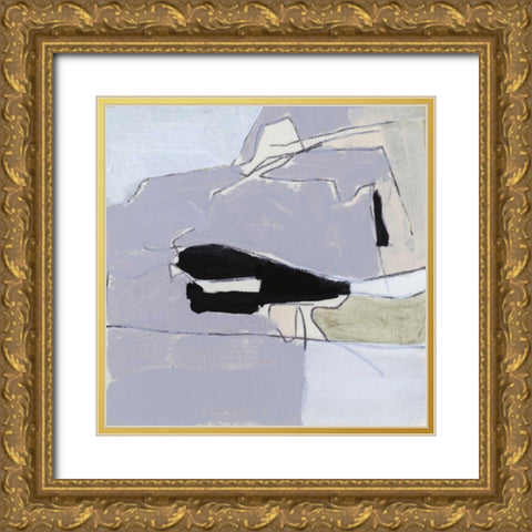 Grey Landscape I Gold Ornate Wood Framed Art Print with Double Matting by Bellissimo Art