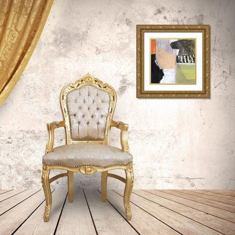 Grey Nude Landscape Gold Ornate Wood Framed Art Print with Double Matting by Bellissimo Art