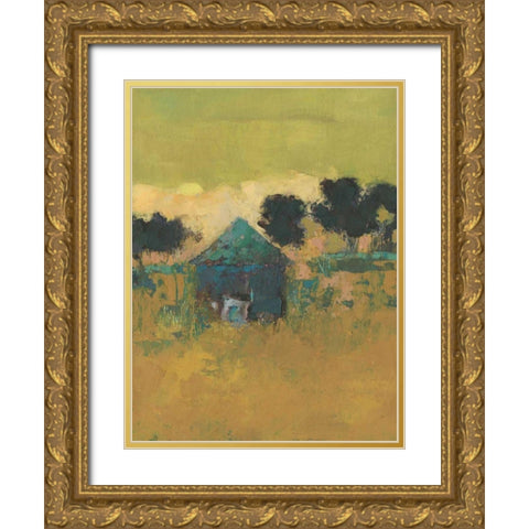Keezletown Barn Gold Ornate Wood Framed Art Print with Double Matting by Jachimiec, Sue