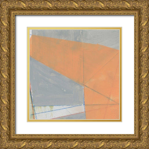 Abstract Mass V Gold Ornate Wood Framed Art Print with Double Matting by Bellissimo Art