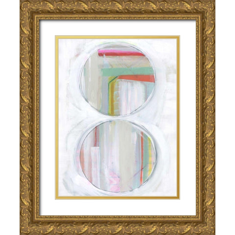 Art in Whites V Gold Ornate Wood Framed Art Print with Double Matting by Bellissimo Art
