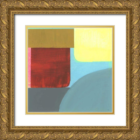Blue Neons I Gold Ornate Wood Framed Art Print with Double Matting by Bellissimo Art