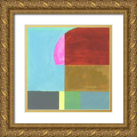 Blue Neons II Gold Ornate Wood Framed Art Print with Double Matting by Bellissimo Art