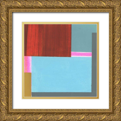 Blue Neons III Gold Ornate Wood Framed Art Print with Double Matting by Bellissimo Art