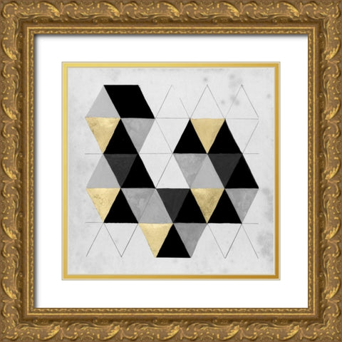 Gilt Geometry III Gold Ornate Wood Framed Art Print with Double Matting by McCavitt, Naomi