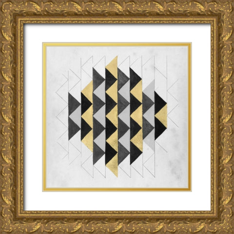 Gilt Geometry IV Gold Ornate Wood Framed Art Print with Double Matting by McCavitt, Naomi