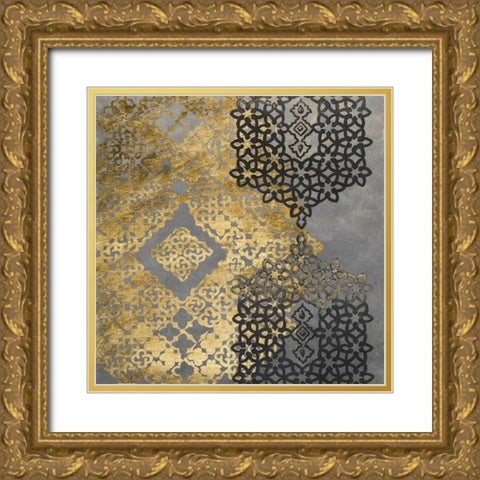 Golden Filigree II Gold Ornate Wood Framed Art Print with Double Matting by Zarris, Chariklia