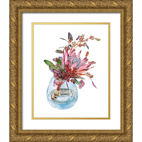 Awaken Protea I Gold Ornate Wood Framed Art Print with Double Matting by Wang, Melissa