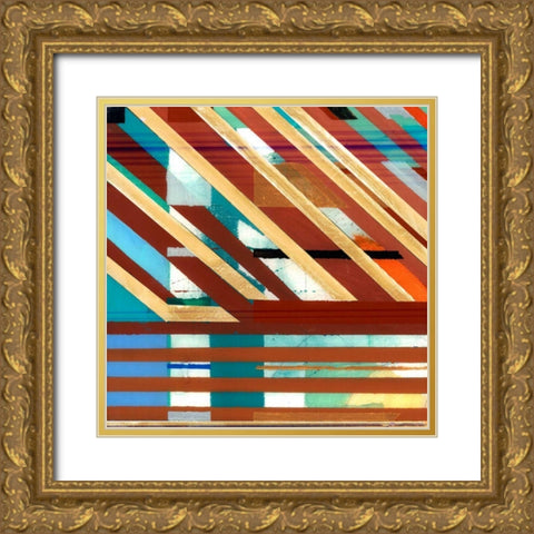 Zig Zag I Gold Ornate Wood Framed Art Print with Double Matting by Bellissimo Art
