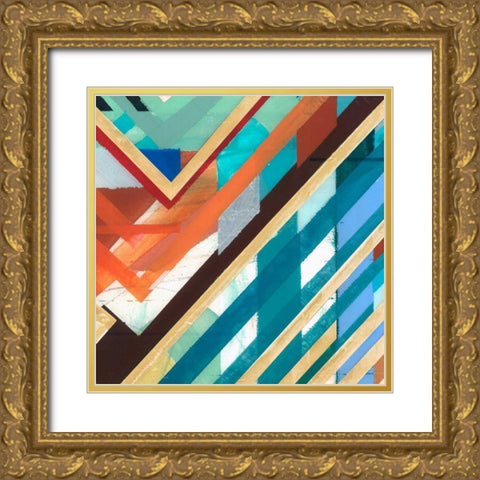 Zig Zag III Gold Ornate Wood Framed Art Print with Double Matting by Bellissimo Art