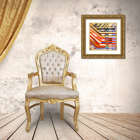 Zig Zag VI Gold Ornate Wood Framed Art Print with Double Matting by Bellissimo Art