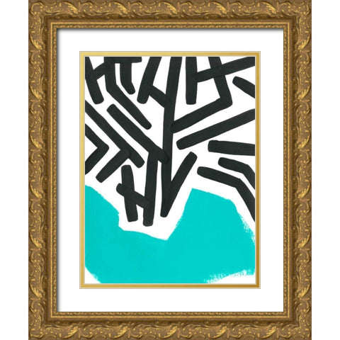 Color Block Maze II Gold Ornate Wood Framed Art Print with Double Matting by Vess, June Erica