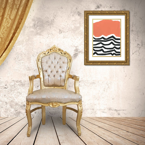 Color Block Maze VI Gold Ornate Wood Framed Art Print with Double Matting by Vess, June Erica