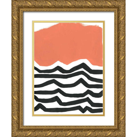 Color Block Maze VI Gold Ornate Wood Framed Art Print with Double Matting by Vess, June Erica