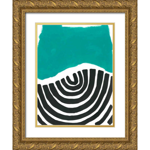 Color Block Maze VII Gold Ornate Wood Framed Art Print with Double Matting by Vess, June Erica