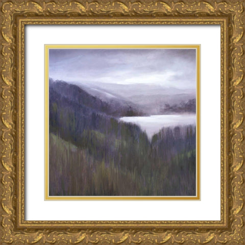 Mountain Light Gold Ornate Wood Framed Art Print with Double Matting by Finch, Sheila