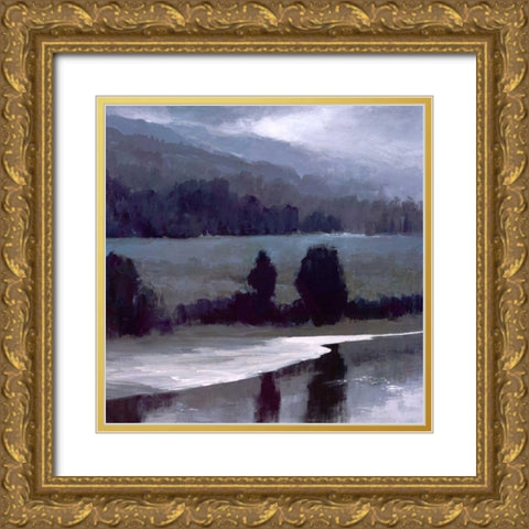 Shimmering Light Gold Ornate Wood Framed Art Print with Double Matting by Finch, Sheila