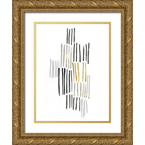 Ley Lines I Gold Ornate Wood Framed Art Print with Double Matting by Vess, June Erica
