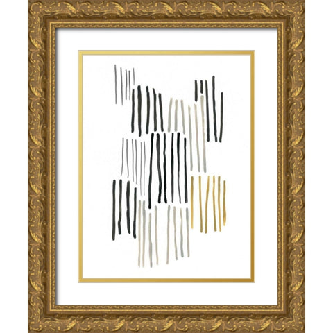 Ley Lines III Gold Ornate Wood Framed Art Print with Double Matting by Vess, June Erica