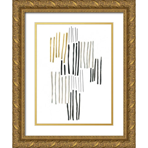 Ley Lines IV Gold Ornate Wood Framed Art Print with Double Matting by Vess, June Erica