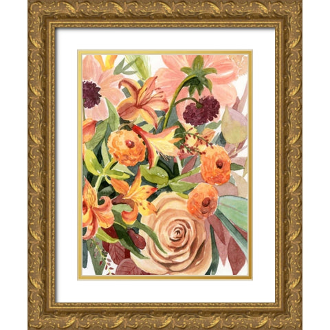 West Flora II Gold Ornate Wood Framed Art Print with Double Matting by Popp, Grace