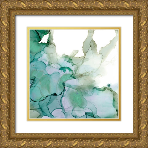 Emerald Cavern II Gold Ornate Wood Framed Art Print with Double Matting by Goldberger, Jennifer