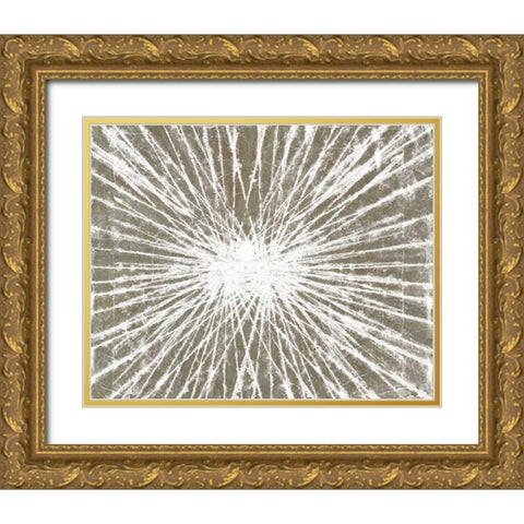 White Burst II Gold Ornate Wood Framed Art Print with Double Matting by Studio W
