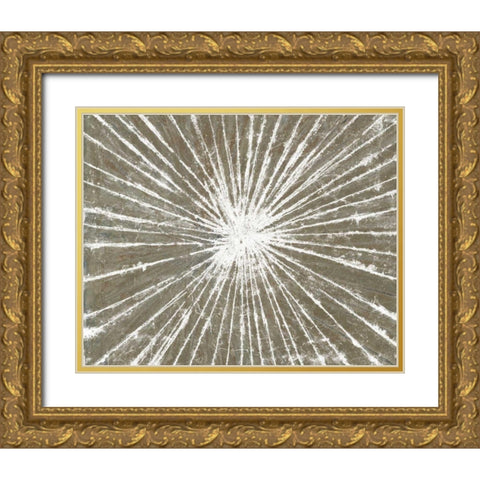 White Burst III Gold Ornate Wood Framed Art Print with Double Matting by Studio W